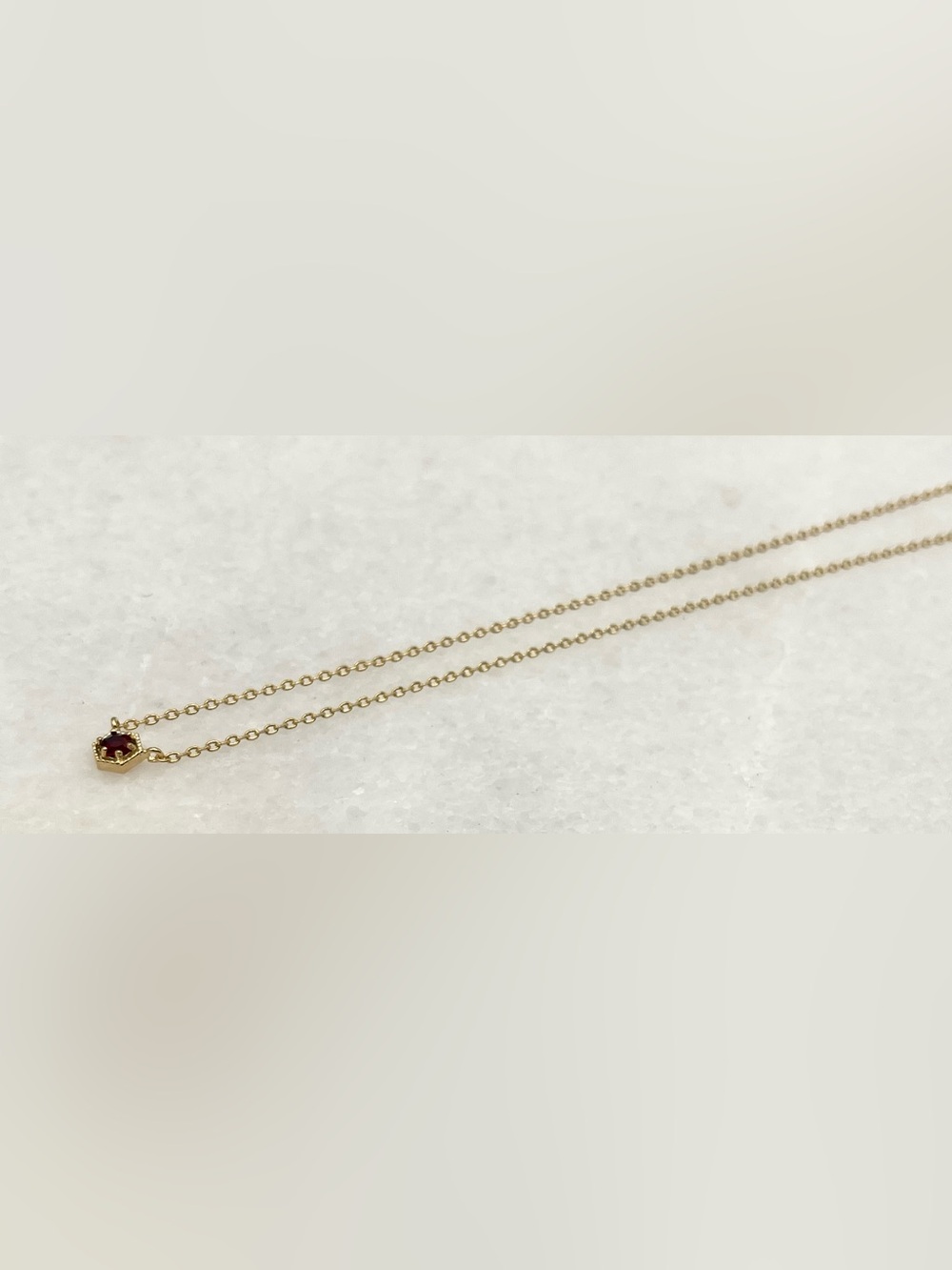 Dainty Art Deco Garnet Necklace